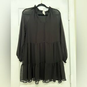 Black chiffon dress